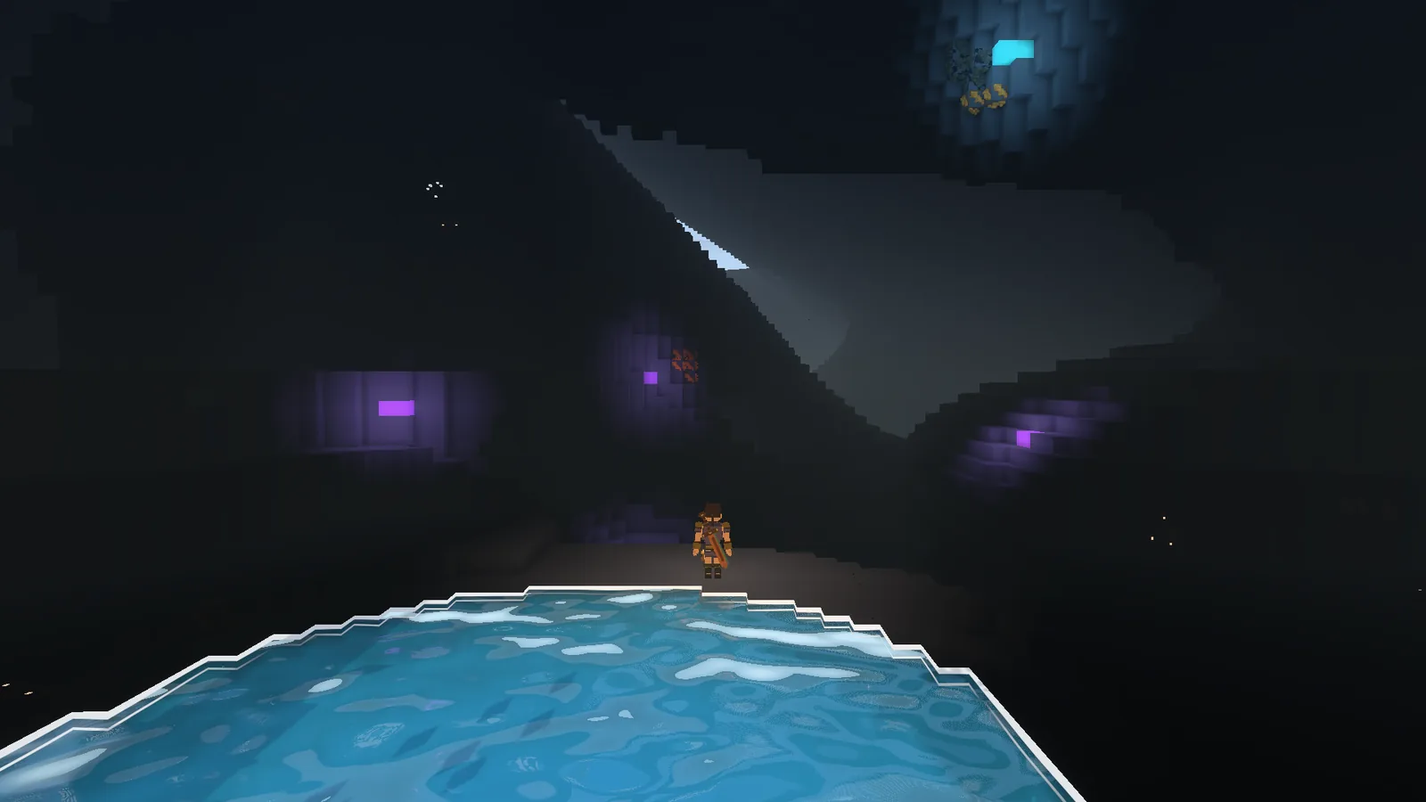 An underground lake.