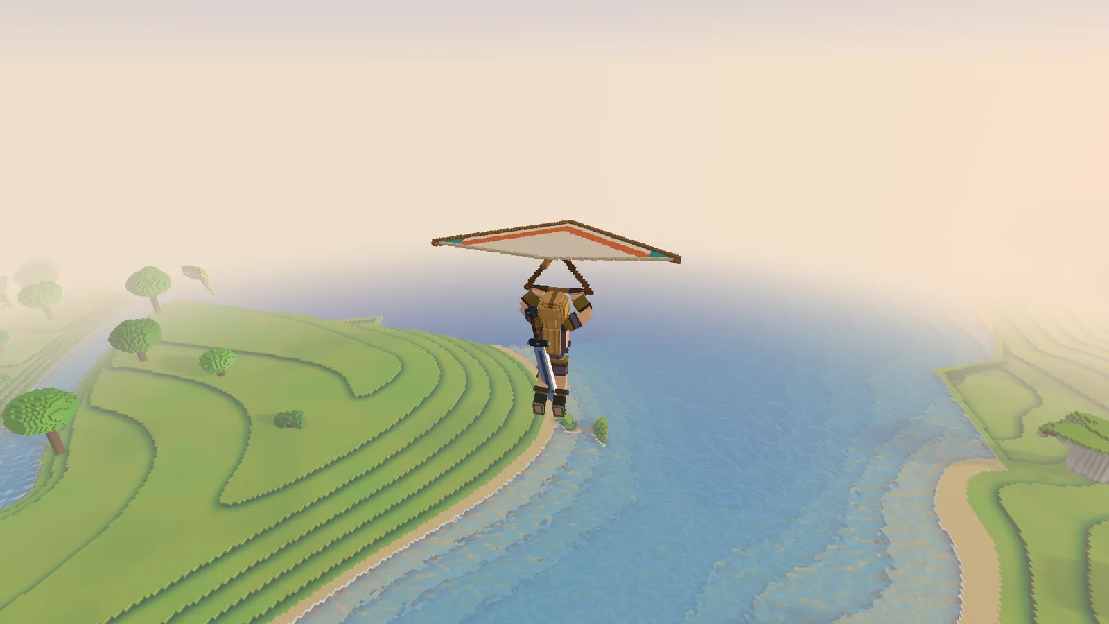 Gliding over the lake.