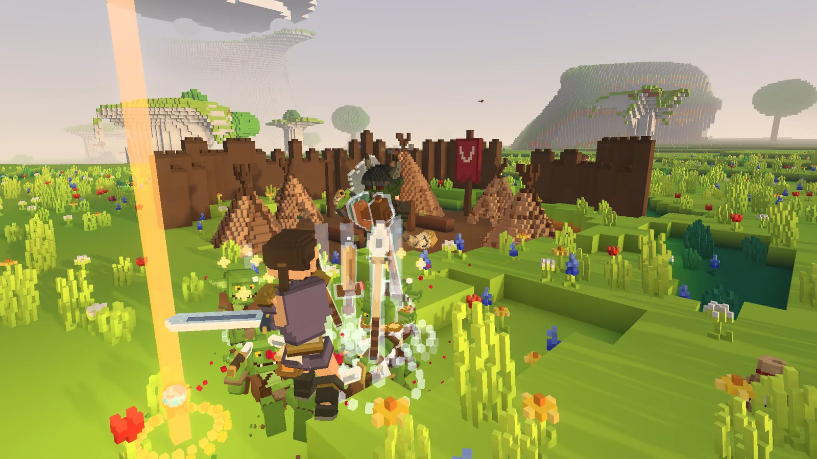 A cleared goblin camp, and the loot on the ground.