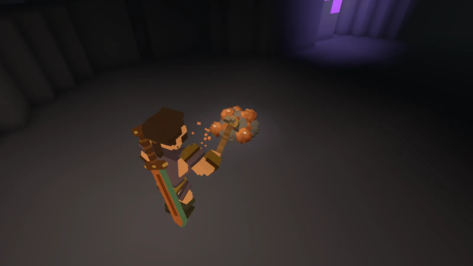 Mining copper.